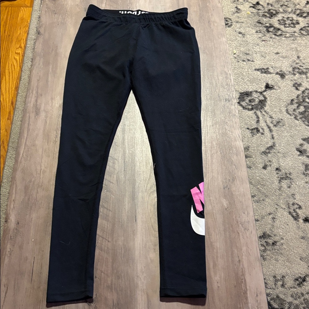 Nike Black Leggings with White Logo